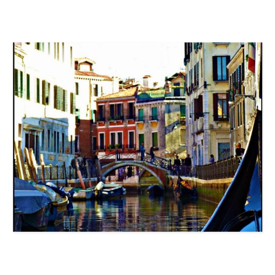 Scenic Italian Gondola Canal Postcard
