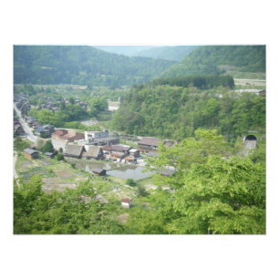 Scenic Japanese Mountain Village Photo Print