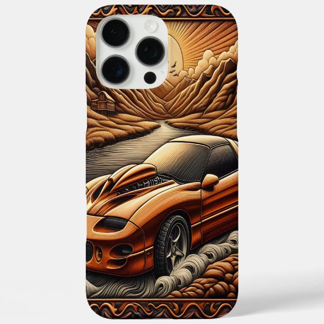 Scenic Journey with Muscle Car Case-Mate iPhone Case (Back)