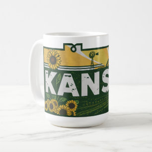 Scenic Kansas Retro Silhouette  Coffee Mug