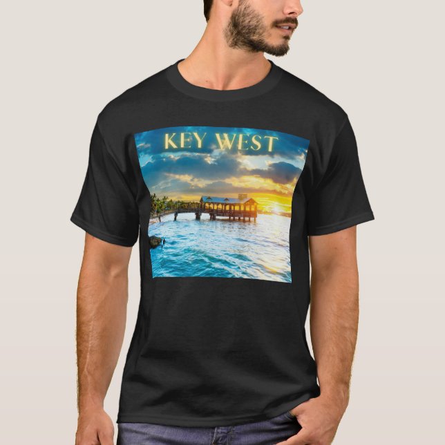 Scenic Key West Pier  T-Shirt (Front)