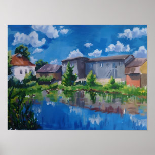 Scenic Lake & Countryside Poster
