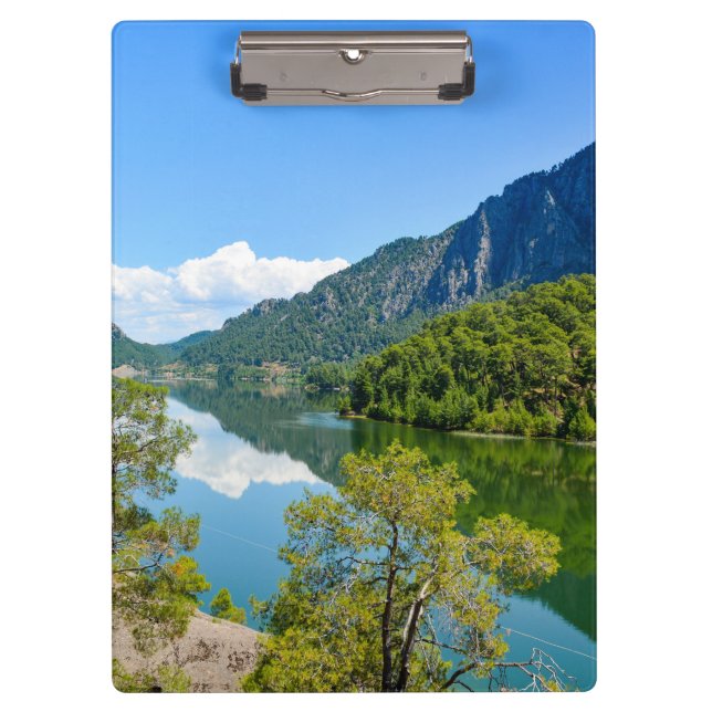 Scenic Lake Mountain Reflection Photo Clipboard (Front)