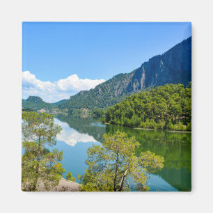 Scenic Lake Mountain Reflection Photo Magnet