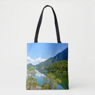 Scenic Lake Mountain Reflection Photo Tote Bag