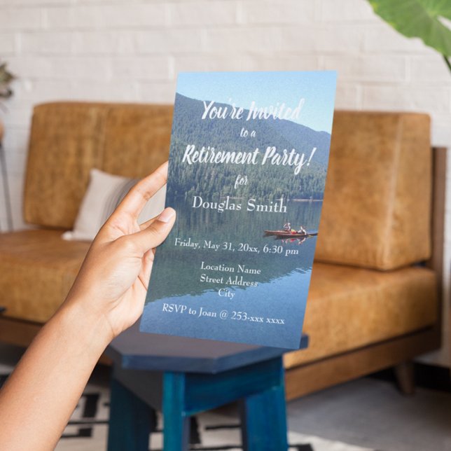 Scenic Lake Photo Retirement Party Invitation (In Situ)