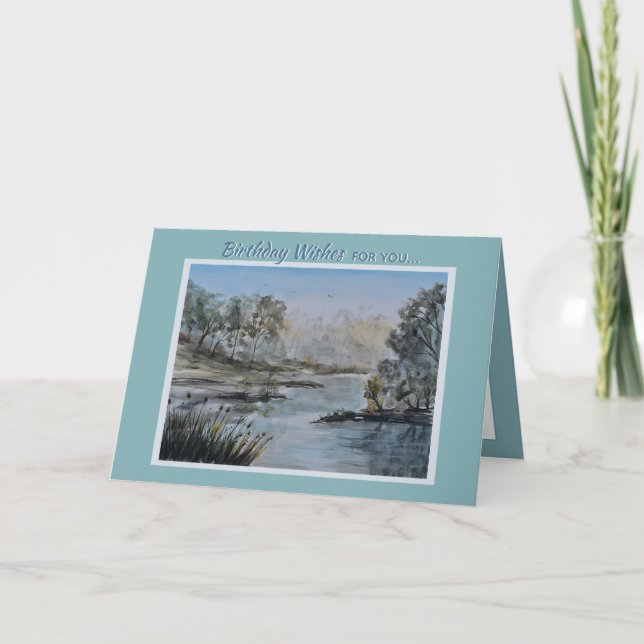 Scenic Lakeside Landscape Card (Front)