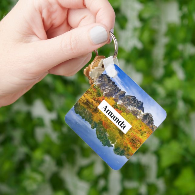 Scenic Landscape Forest and Mountains Key Ring (Hand)