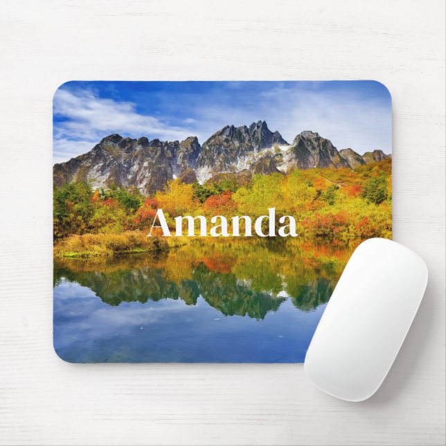 Scenic Landscape Forest and Mountains Mouse Mat (With Mouse)