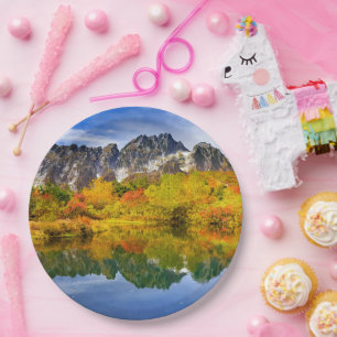 Scenic Landscape Forest and Mountains  Paper Plate