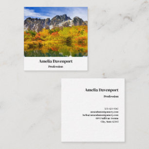 Scenic Landscape Forest and Mountains Square Business Card