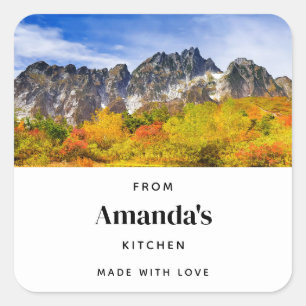 Scenic Landscape Forest and Mountains  Square Sticker