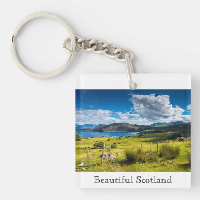 Scenic Landscape in Scotland Key Ring (Front)