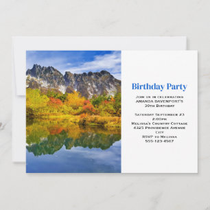 Scenic Landscape Mountains Lake Forest Birthday Invitation