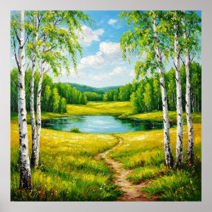 Scenic Landscape of a Serene Lake Poster