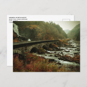 Scenic Landscape Waterfalls and Forest Postcard
