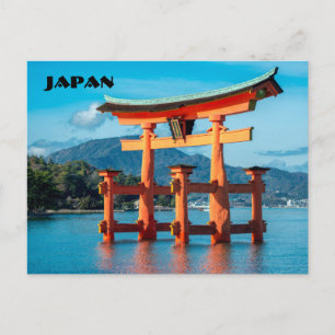 Scenic Landscape with Japanese Torii Gate Postcard