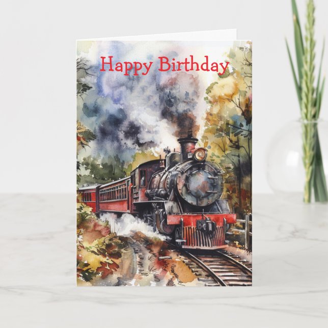 Scenic Landscape with Train Card (Front)