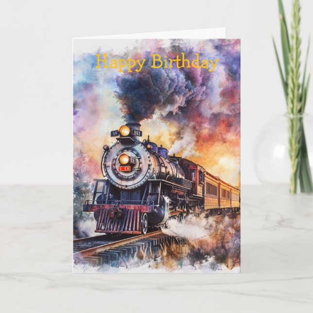 Scenic Landscape with Train Card (Front)