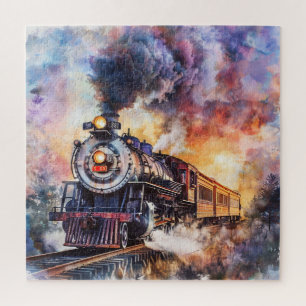 Scenic Landscape with Train Jigsaw Puzzle