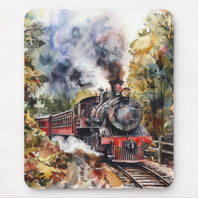 Scenic Landscape with Train Mouse Mat (Front)
