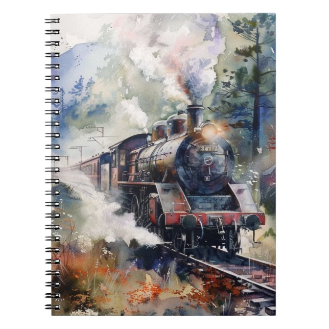 Scenic Landscape with Train Notebook (Front)
