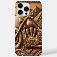 Scenic Leather-Style Motorcycle Art