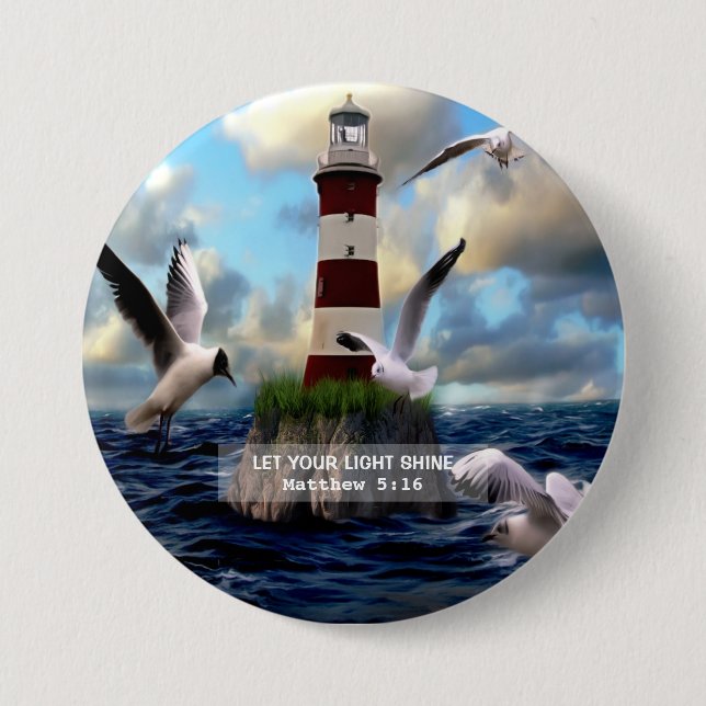 Scenic Let Your Light Shine Matthew 5:16 Button (Front)