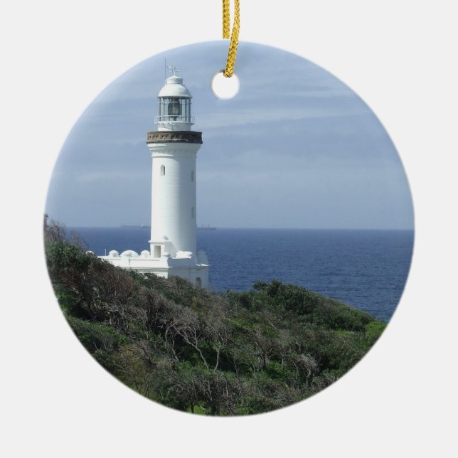 Scenic Lighthouse Ceramic Tree Decoration (Front)