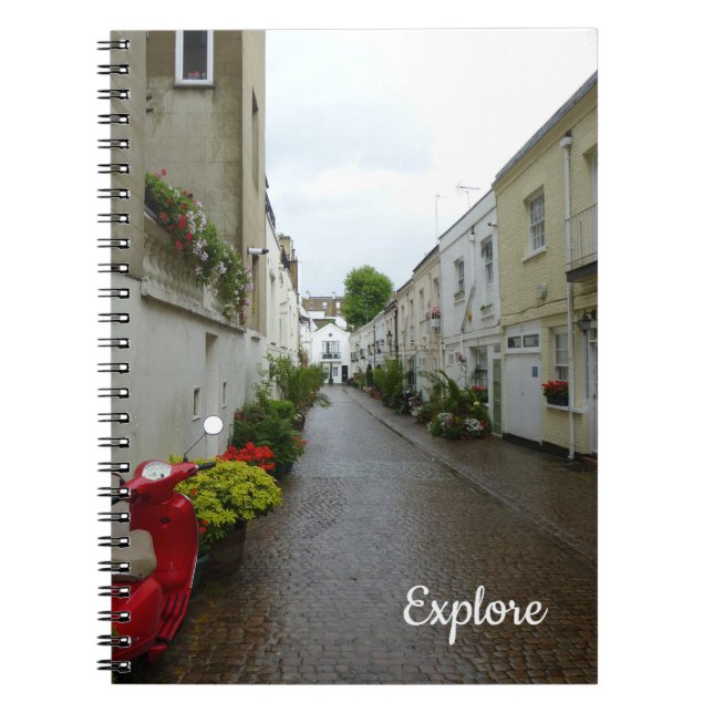 Scenic London Street Photo Spiral Photo Notebook (Front)