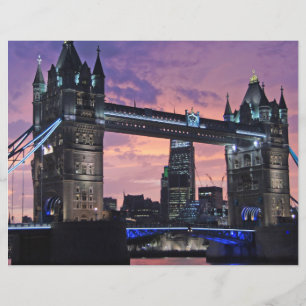 Scenic London Tower Bridge Scrapbook Paper