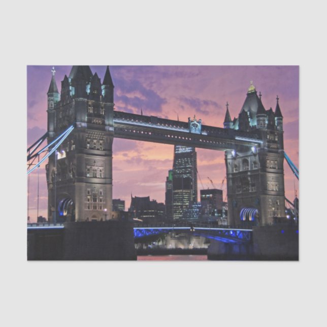 Scenic London Tower Bridge Tissue Paper (Front)