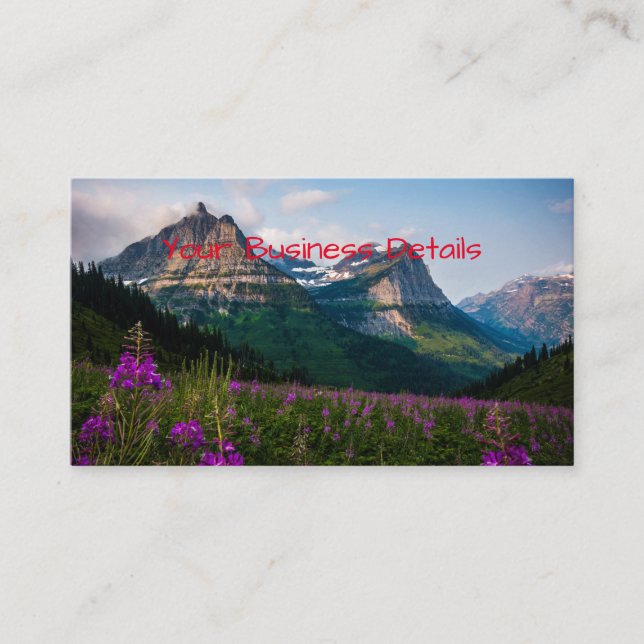 Scenic Lupine Meadow Mountain Majesty Business Card (Front)