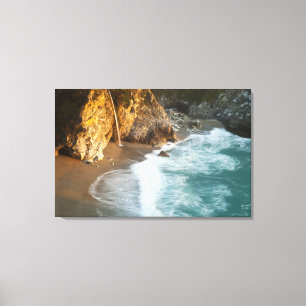 Scenic McWay Falls tumbles into the beach and 2 Canvas Print