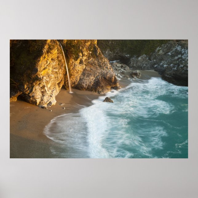 Scenic McWay Falls tumbles into the beach and Poster (Front)
