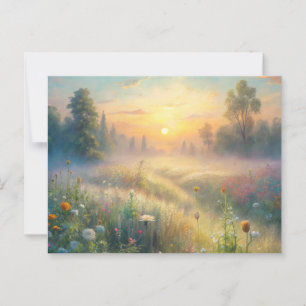 Scenic Meadow with Flowers Postcard