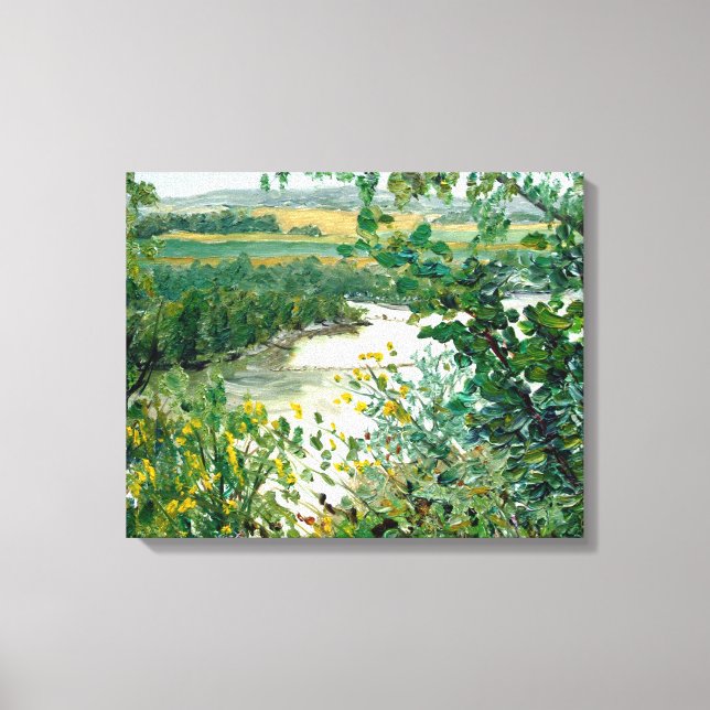 Scenic Mississippi River View From the Bluff Canvas Print (Front)