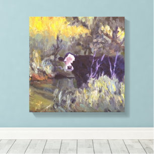 Scenic Missouri Farm with Cow in Stream Canvas Print