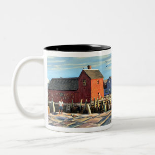 Scenic Motif #1 Rockport Fishing Shack Two-Tone Coffee Mug