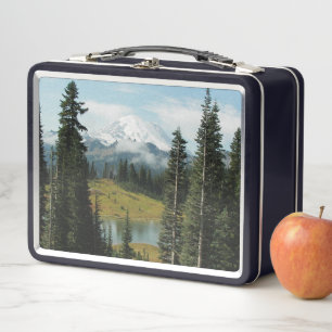 Scenic Mount Rainier Landscape Metal Lunch Box