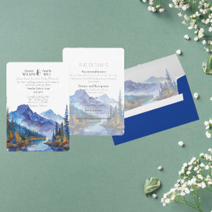 Scenic Mountain and Lake Wedding Invitation