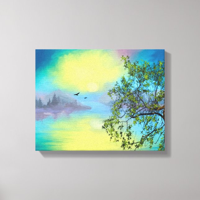 Scenic Mountain Lake Landscape Canvas Print (Front)