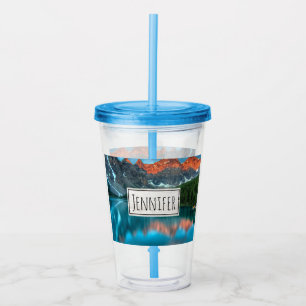 Scenic Mountain & Lake Landscape Photograph Acrylic Tumbler
