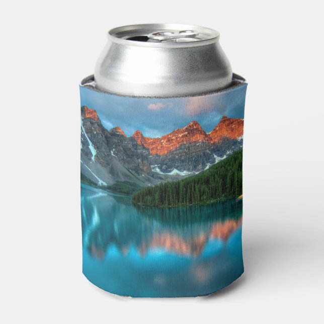 Scenic Mountain & Lake Landscape Photograph Can Cooler (Can Front)