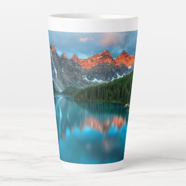 Scenic Mountain & Lake Landscape Photograph Latte Mug (Front)