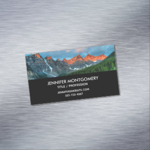 Scenic Mountain & Lake Landscape Photograph Magnetic Business Card