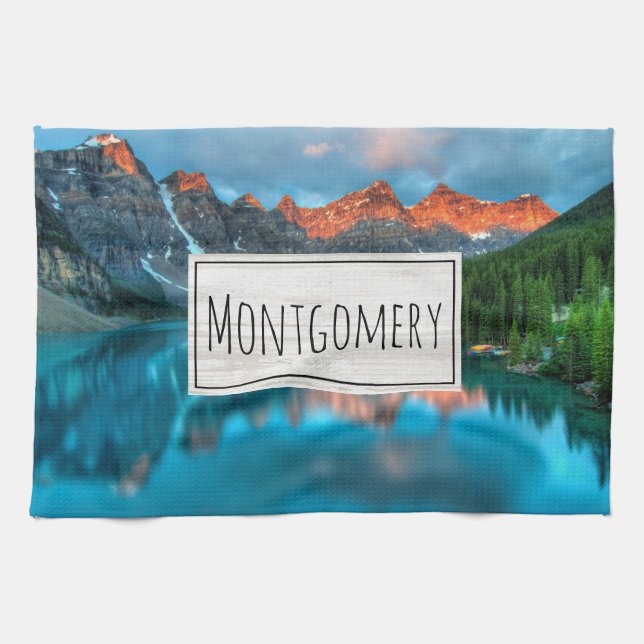 Scenic Mountain & Lake Landscape Photograph Tea Towel (Horizontal)
