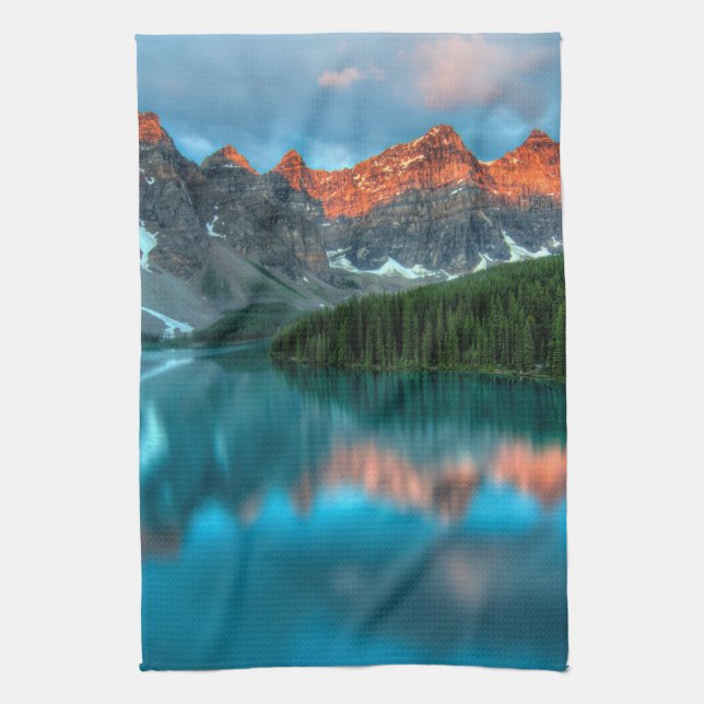 Scenic Mountain & Lake Landscape Photograph Tea Towel (Vertical)