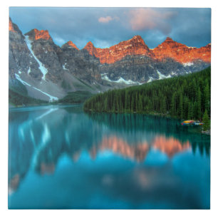 Scenic Mountain & Lake Landscape Photograph Tile