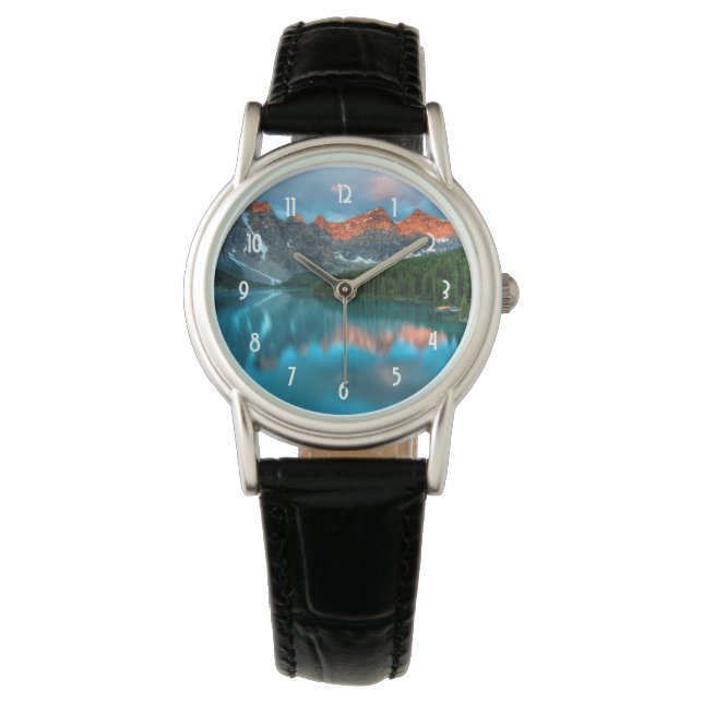 Scenic Mountain & Lake Landscape Photograph Watch (Front)